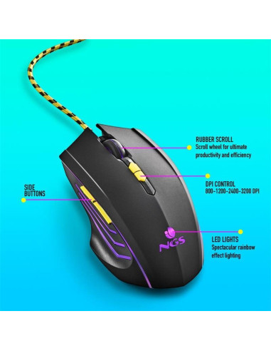 RATON NGS GAMING 6 BOTONES USB RGB BLACK