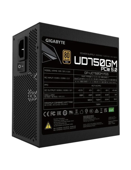 FUENTE DE ALIMENTACION GIGABYTE UD 750W PG5  80+ MODULAR ATX GOLD