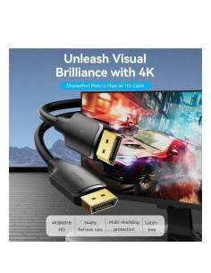 CABLE DISPLAYPORT 1.2 4K VENTION DP/M - DP/M 1M BLACK 2