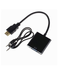 CABLE CONVERSOR ONEWAY HDMI A SVGA + AUDIO 3.5MM BLACK