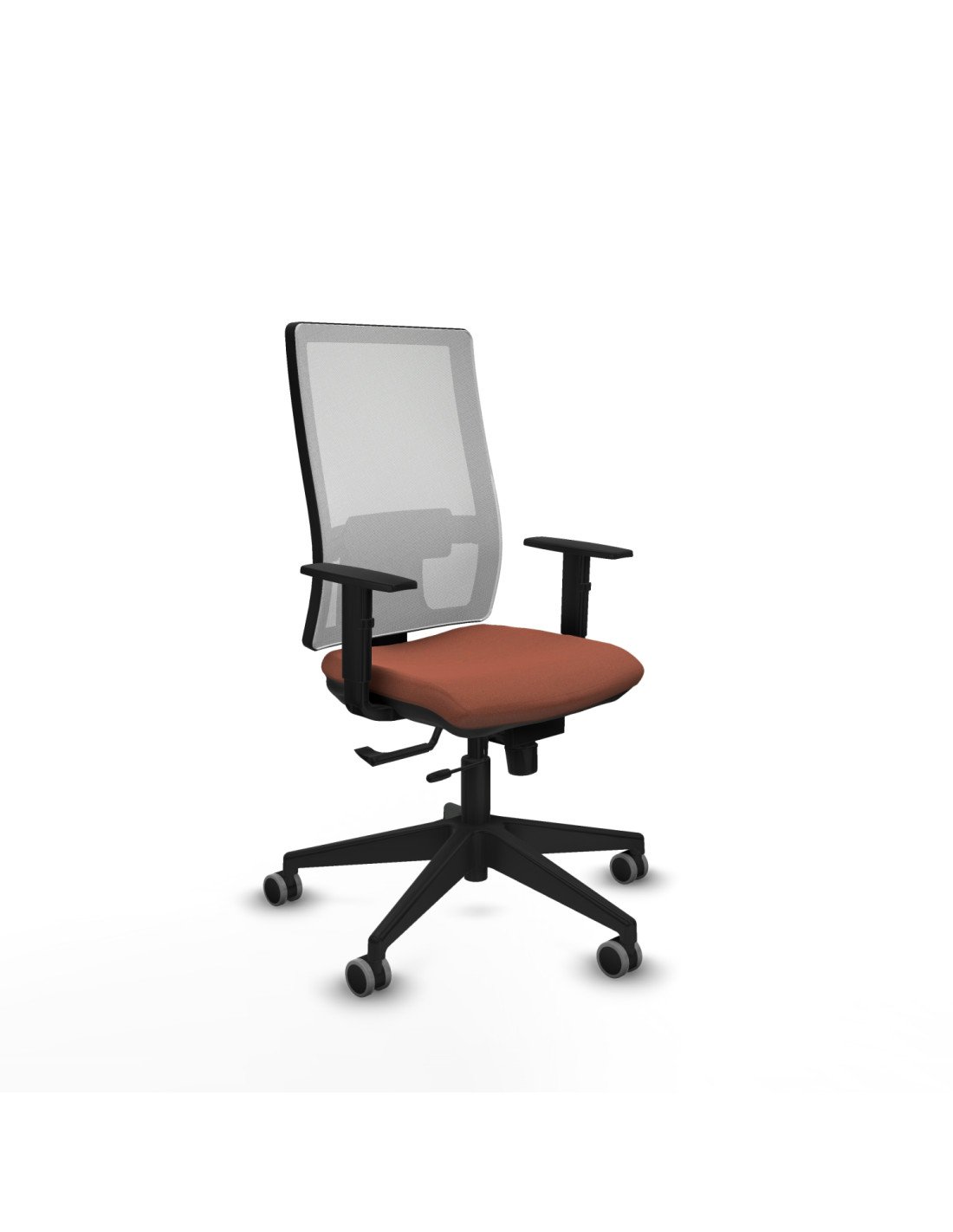 Piqueras y Crespo Horna traslack malla blanca bali marr?n brazos 1D base piramidal  ruedas 65mm engomadas