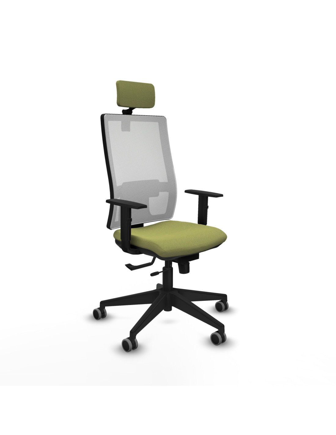 Piqueras y Crespo Horna traslack malla blanca bali verde oliva brazos 1D base piramidal cabecero 2D ruedas 65mm engomadas