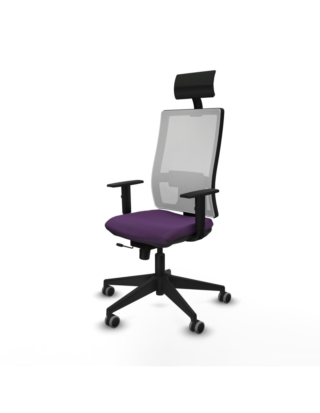 Piqueras y Crespo Horna traslack malla blanca bali morado brazos 1D base piramidal cabecero fijo ruedas 65mm engomadas