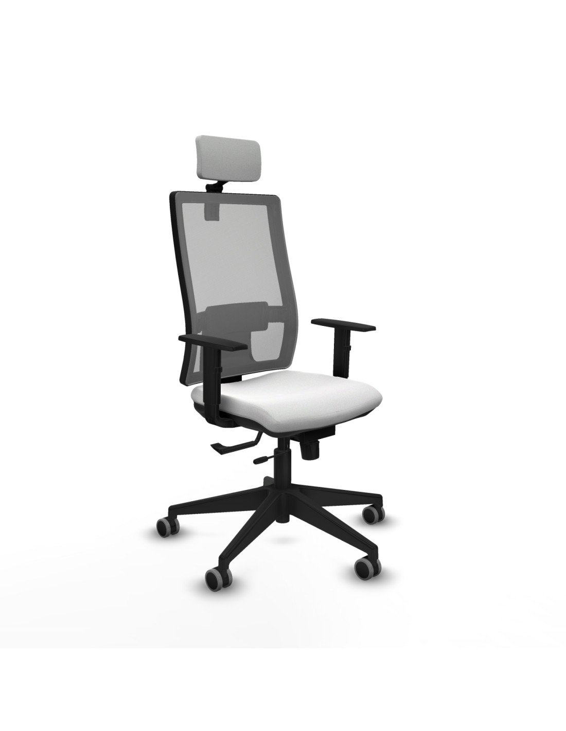 Piqueras y Crespo Horna traslack malla gris bali blanco brazos 1D base piramidal cabecero 2D ruedas 65mm engomadas