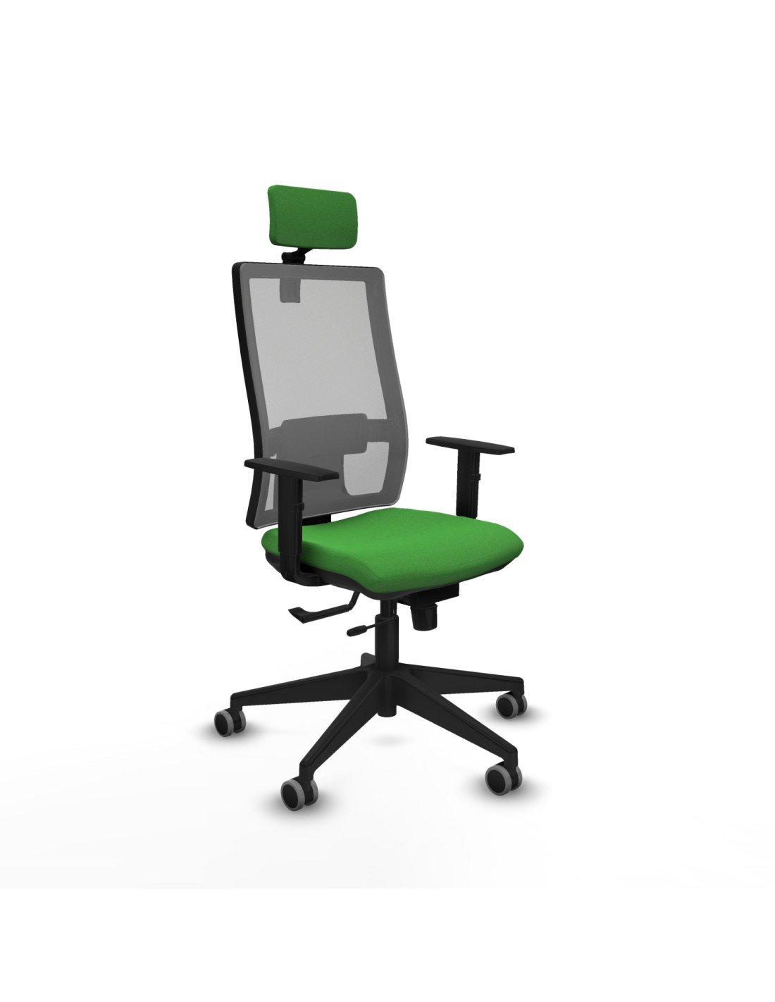 Piqueras y Crespo Horna traslack malla gris bali verde brazos 1D base piramidal cabecero 2D ruedas 65mm engomadas