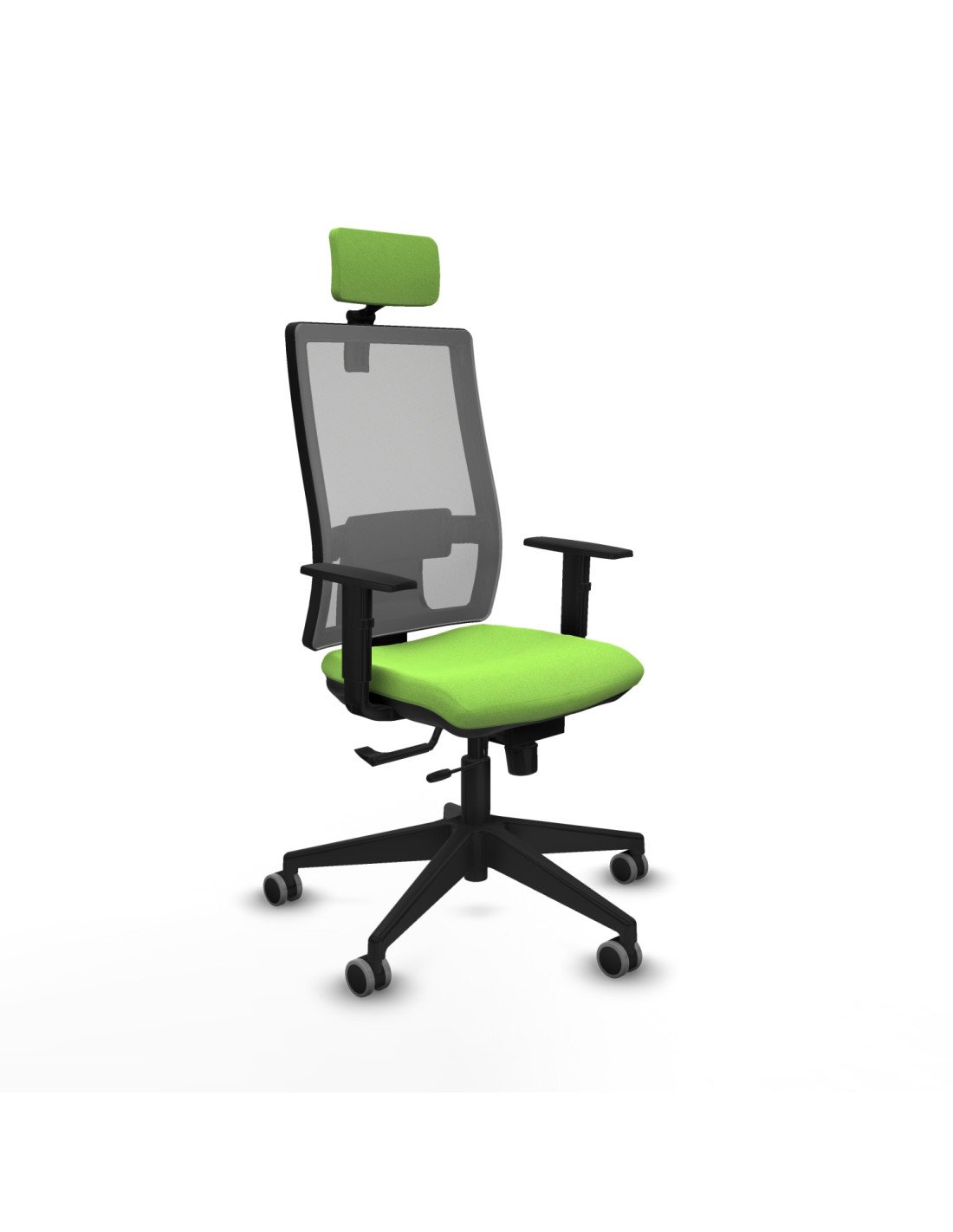 Piqueras y Crespo Horna traslack malla gris bali pistacho brazos 1D base piramidal cabecero 2D ruedas 65mm engomadas