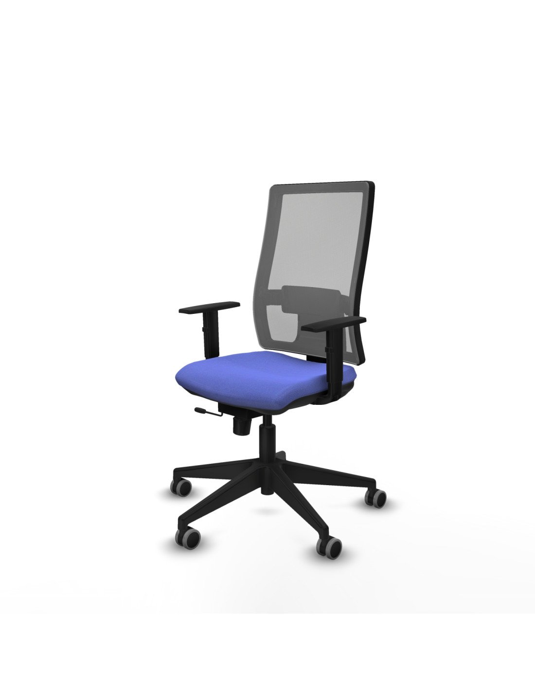 Piqueras y Crespo Horna traslack malla gris bali azul claro brazos 1D base piramidal  ruedas 65mm engomadas