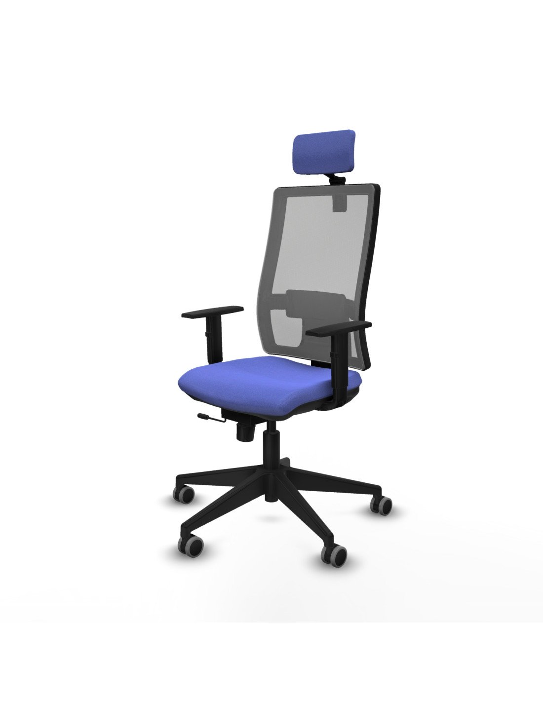 Piqueras y Crespo Horna traslack malla gris bali azul claro brazos 1D base piramidal cabecero 2D ruedas 65mm engomadas