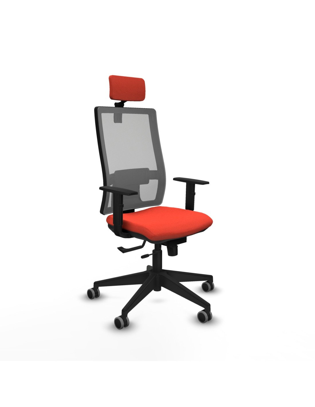 Piqueras y Crespo Horna traslack malla gris bali naranja oscuro brazos 1D base piramidal cabecero 2D ruedas 65mm engomadas