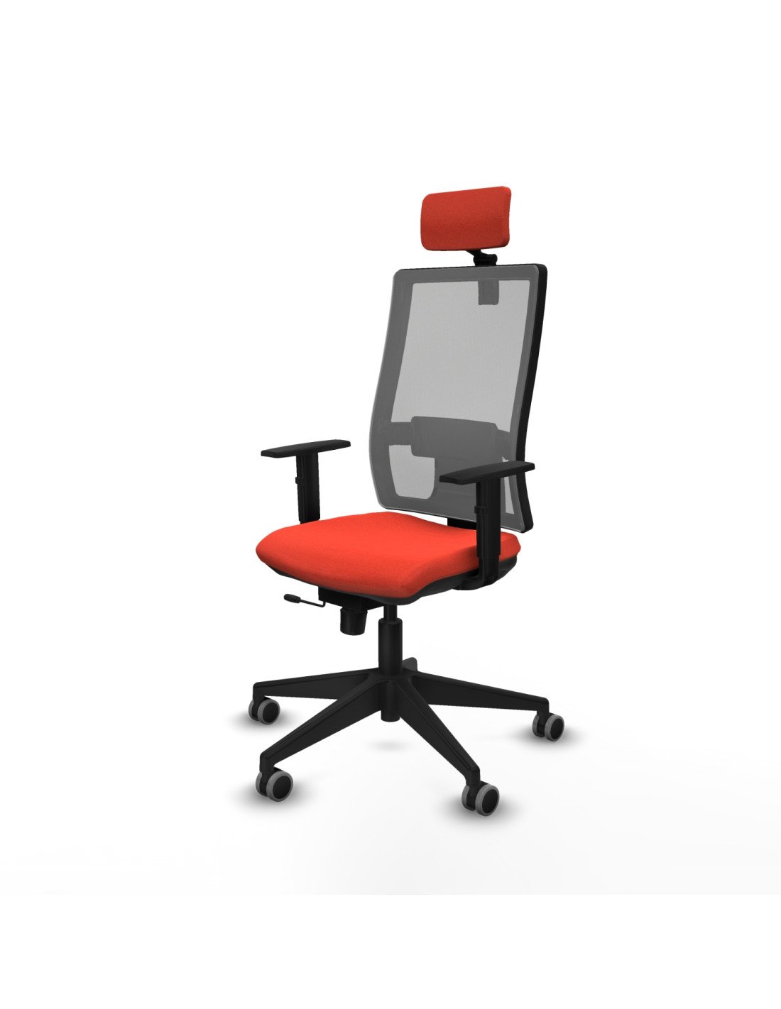 Piqueras y Crespo Horna traslack malla gris bali naranja oscuro brazos 1D base piramidal cabecero 2D ruedas 65mm engomadas