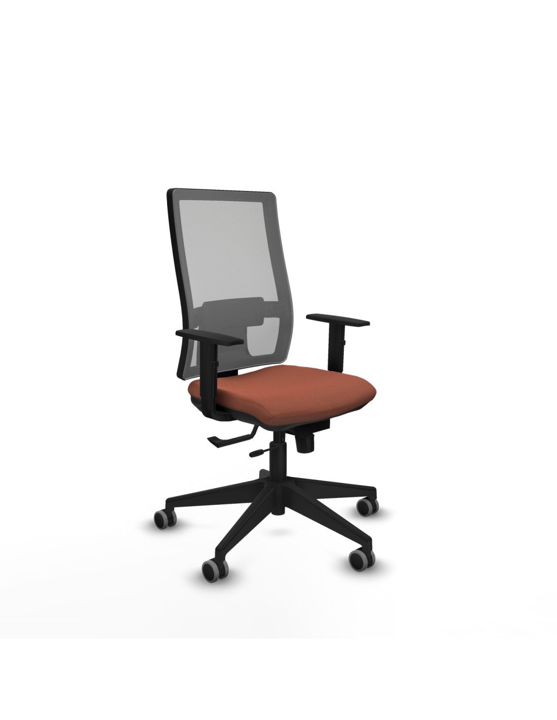 Piqueras y Crespo Horna traslack malla gris bali marr?n brazos 1D base piramidal  ruedas 65mm engomadas