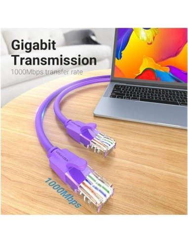 CABLE DE RED CAT.6 UTP 1M VENTION PURPLE
