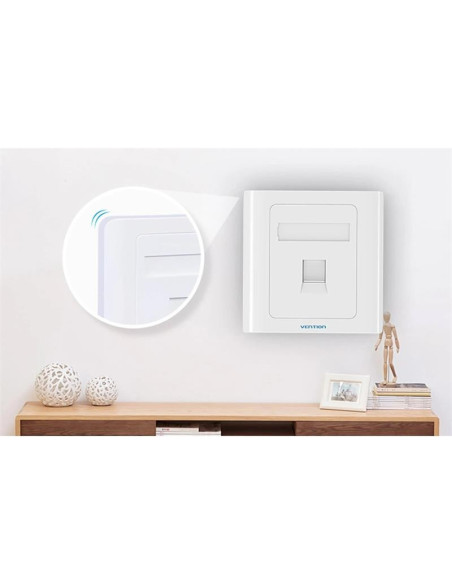 ROSETA DE PARED VENTION RJ45 CAT.6 UTP 1 TOMA WHITE