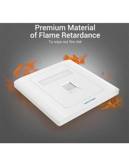 ROSETA DE PARED VENTION RJ45 CAT.6 UTP 1 TOMA WHITE