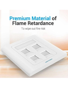 ROSETA DE PARED VENTION RJ45 CAT.6 UTP 4 TOMAS WHITE 2