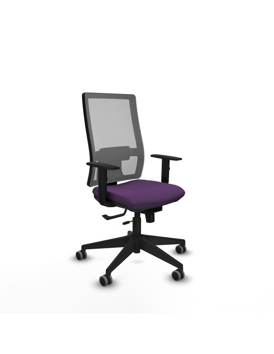 Piqueras y Crespo Horna traslack malla gris bali morado brazos 1D base piramidal  ruedas 65mm engomadas