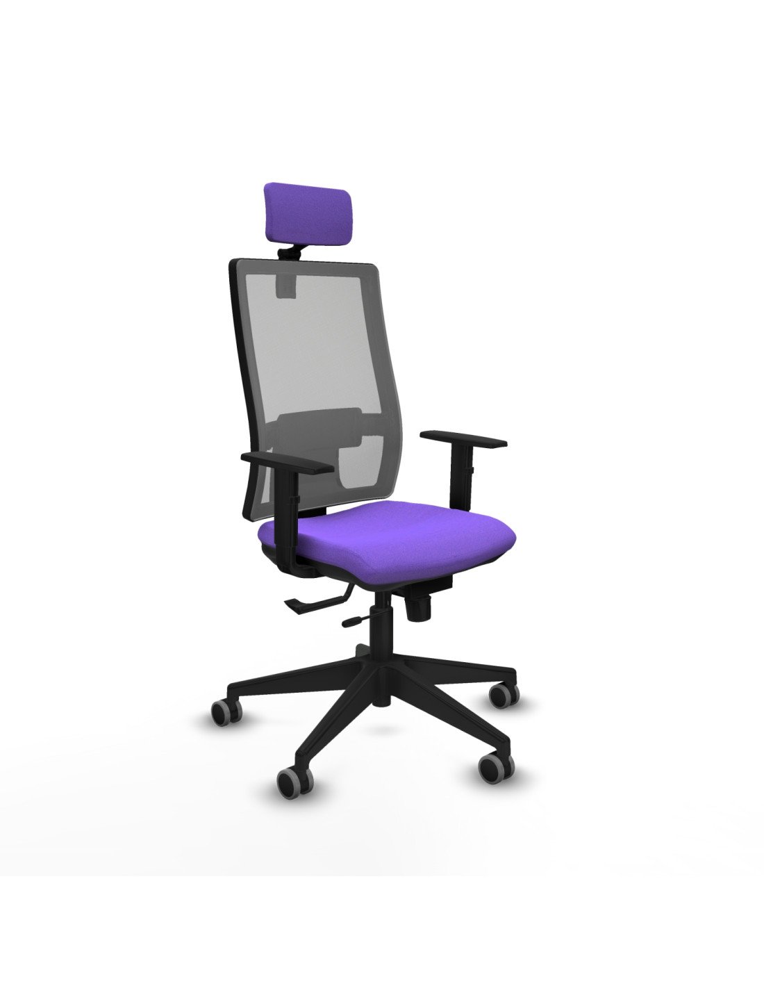 Piqueras y Crespo Horna traslack malla gris bali lila brazos 1D base piramidal cabecero 2D ruedas 65mm engomadas