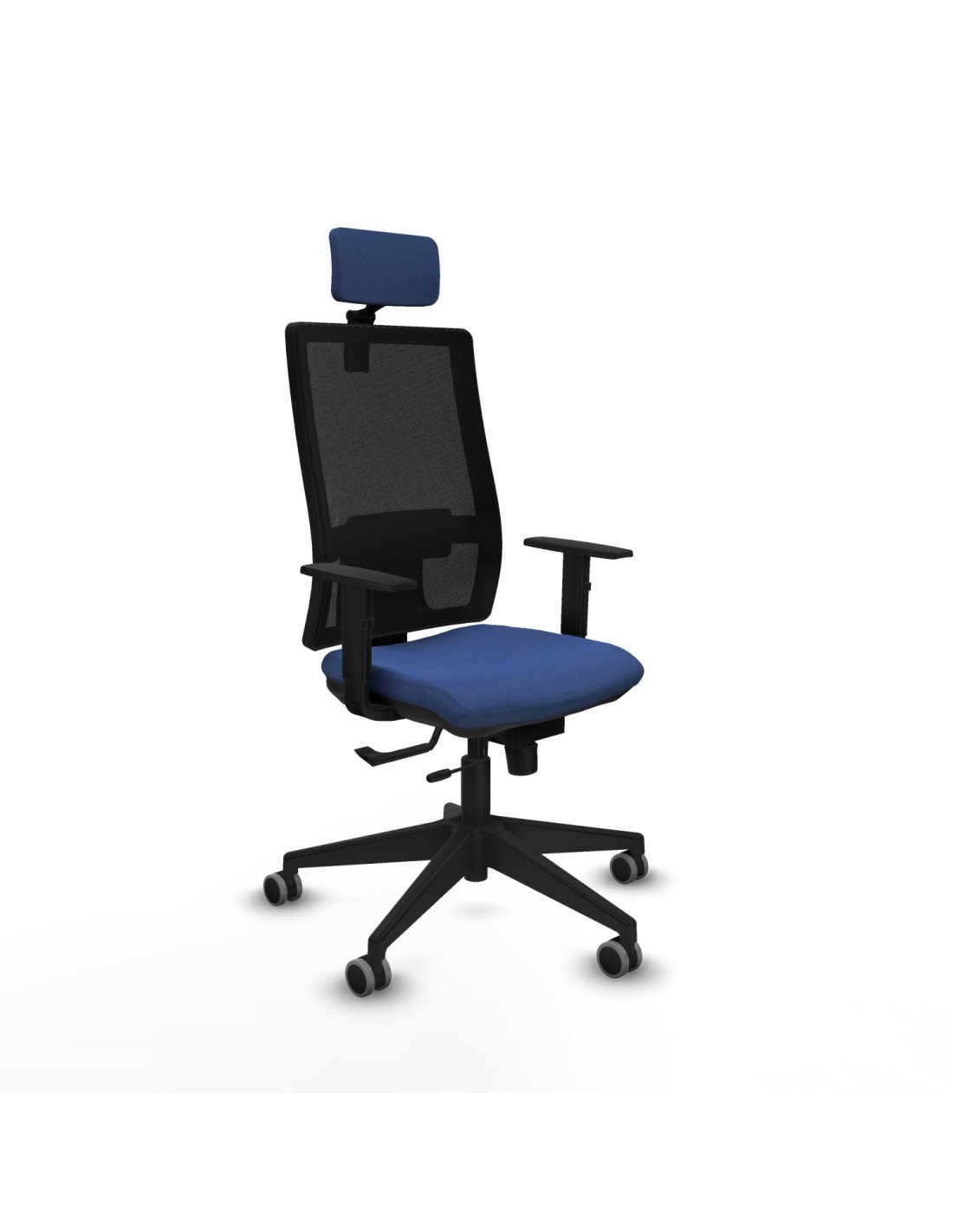 Piqueras y Crespo Horna traslack malla negra bali azul marino brazos 1D base piramidal cabecero 2D ruedas 65mm engomadas