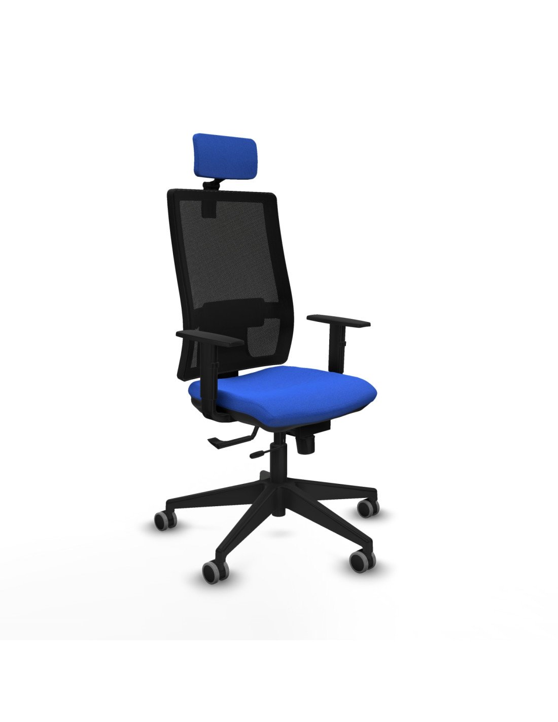 Piqueras y Crespo Horna traslack malla negra bali azul brazos 1D base piramidal cabecero 2D ruedas 65mm engomadas