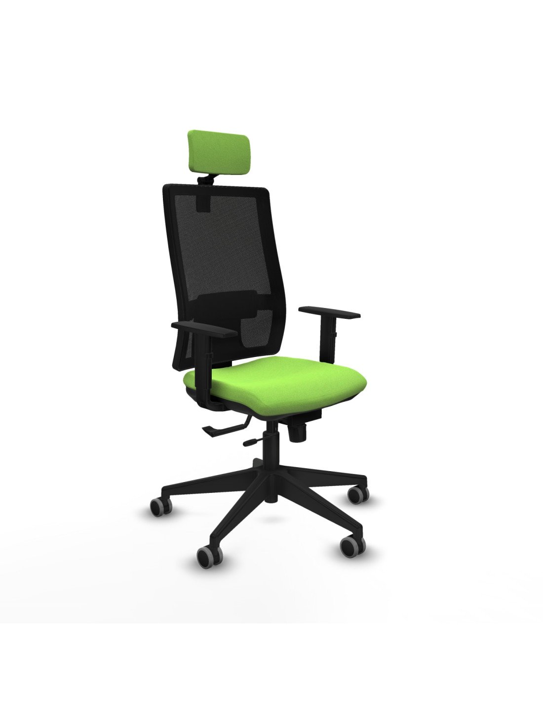 Piqueras y Crespo Horna traslack malla negra bali pistacho brazos 1D base piramidal cabecero 2D ruedas 65mm engomadas