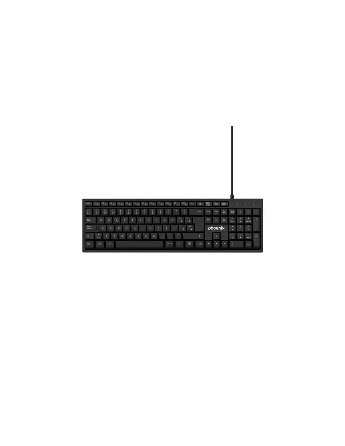 TECLADO PHOENIX K100 USB MULTIMEDIA BLACK