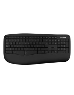 TECLADO PHOENIX K201 ERGONOMICO WIRELESS BLACK