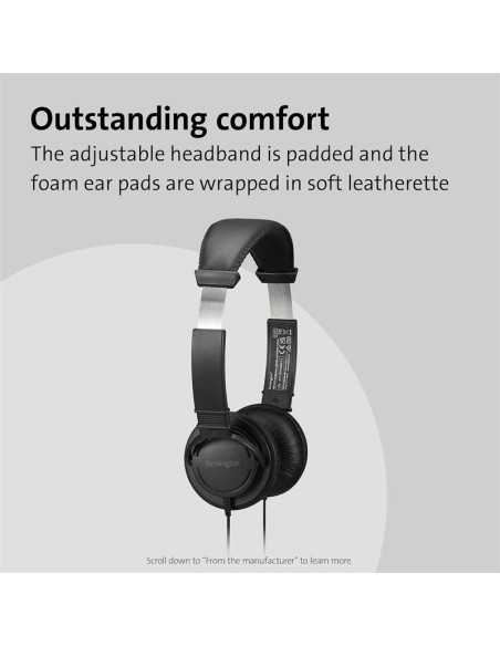 AURICULARES + MICROFONO KENSINGTON K33597WW HI-FI JACK 3.5MM BLACK