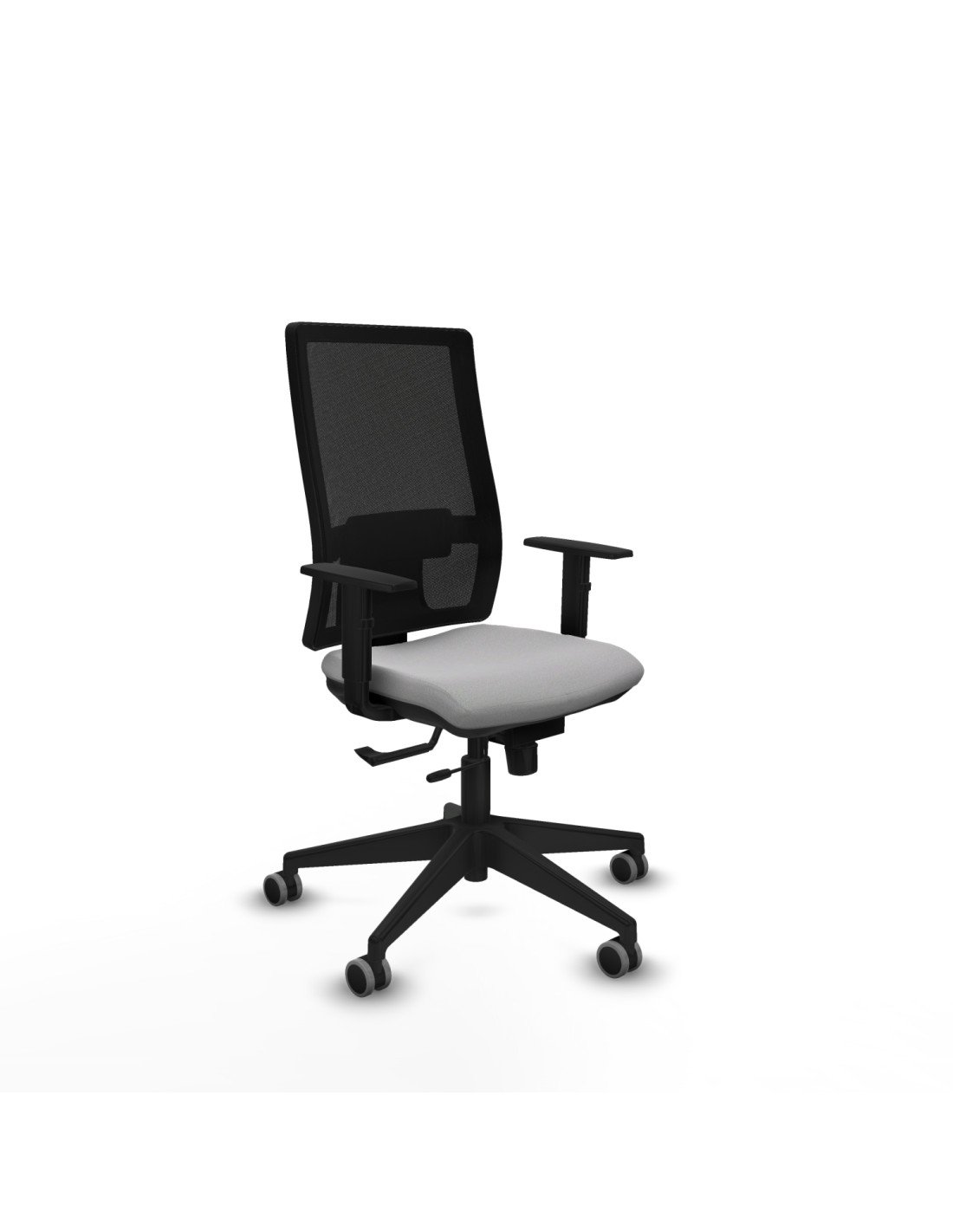 Piqueras y Crespo Horna traslack malla negra bali gris claro brazos 1D base piramidal  ruedas 65mm engomadas