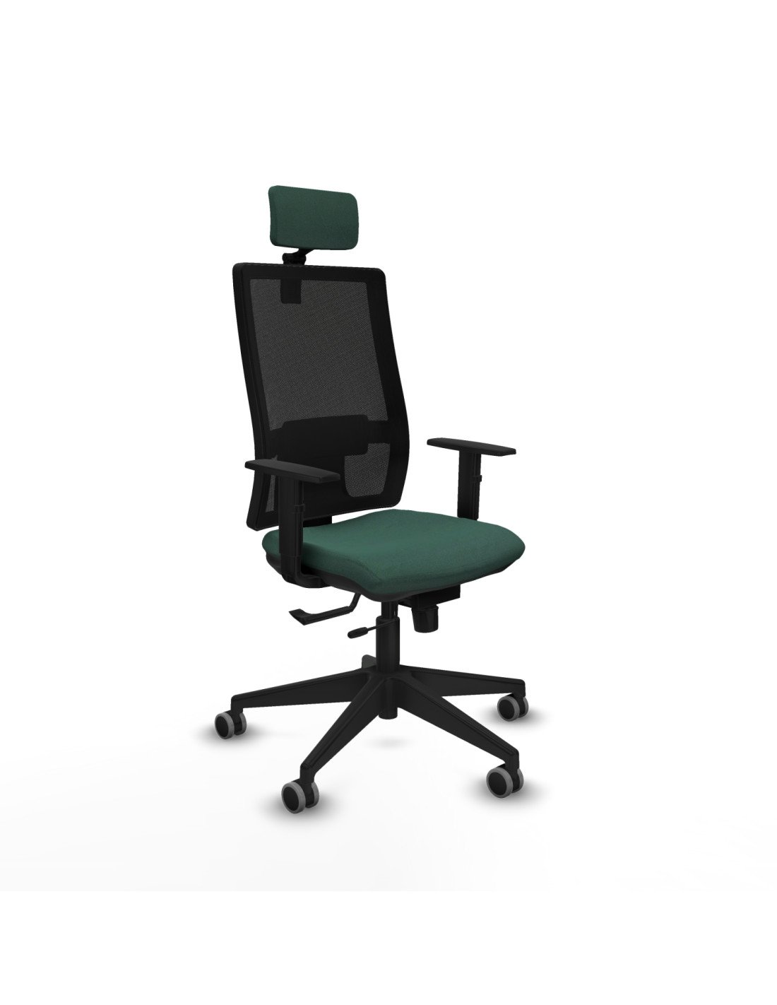 Piqueras y Crespo Horna traslack malla negra bali verde botella brazos 1D base piramidal cabecero 2D ruedas 65mm engomadas