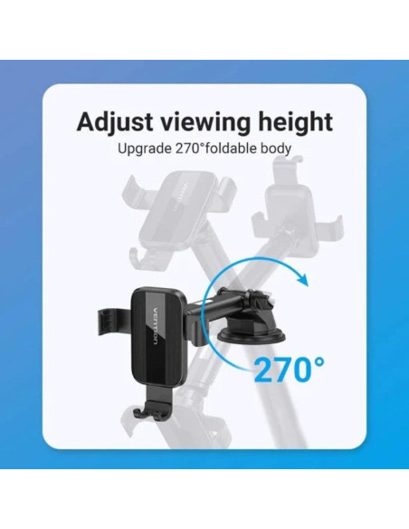 SOPORTE VENTION KCOB0 COCHE PARA SMARTPHONE 4.7-7.32 VENTOSA BLACK