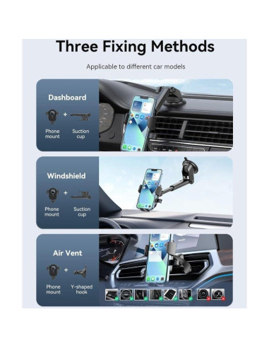 SOPORTE VENTION KCVB0 COCHE PARA SMARTPHONE 4.7-7.2 VENTOSA BLACK