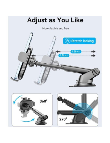 SOPORTE VENTION KCVB0 COCHE PARA SMARTPHONE 4.7-7.2 VENTOSA BLACK