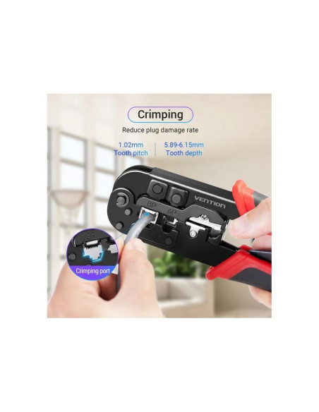 CRIMPADORA VENTION METALICA RJ45 BLACK/RED