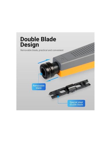 INSERTADORA VENTION TIPO 110 RJ45 RJ11 GREY/ORANGE