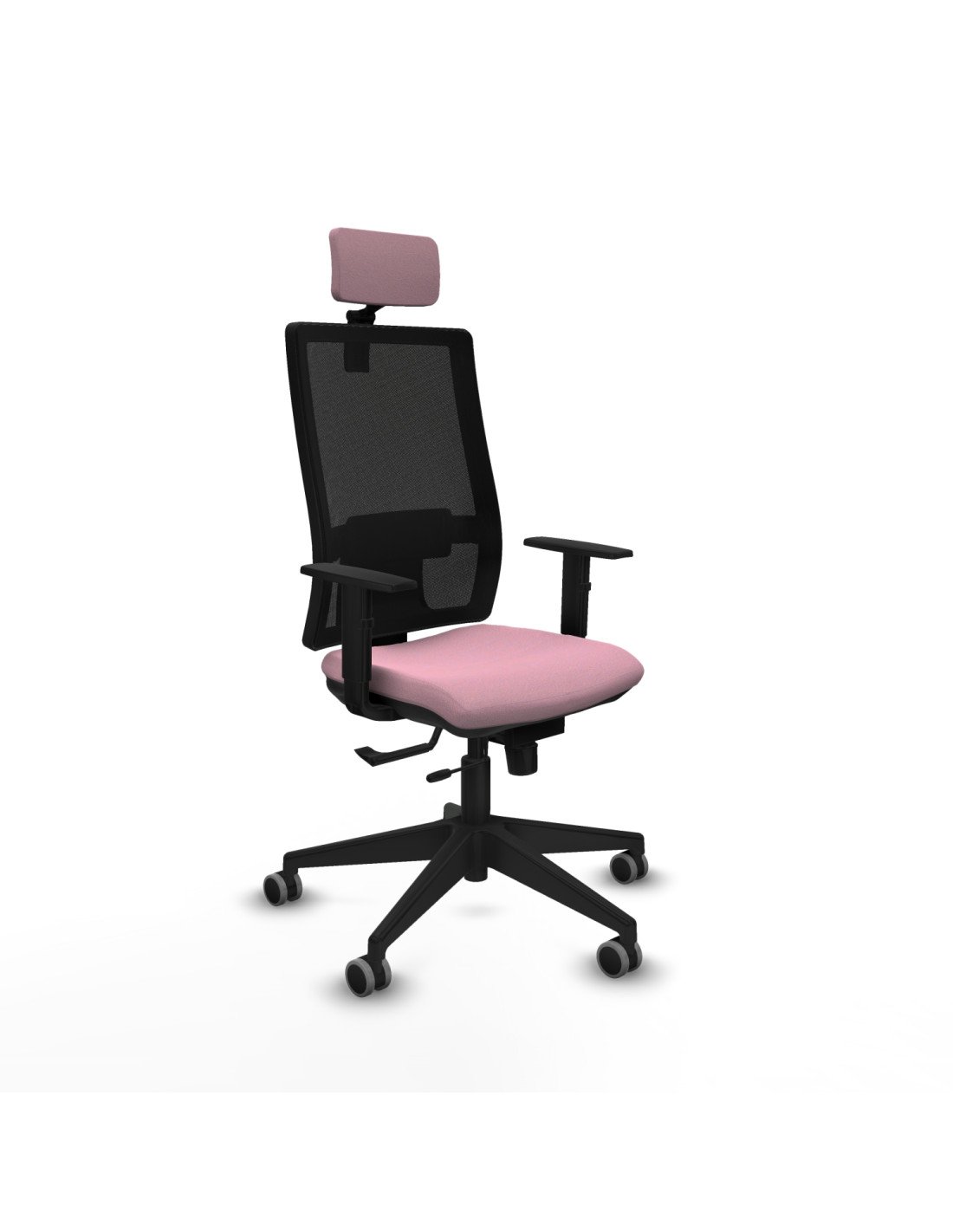 Piqueras y Crespo Horna traslack malla negra bali rosa brazos 1D base piramidal cabecero 2D ruedas 65mm engomadas