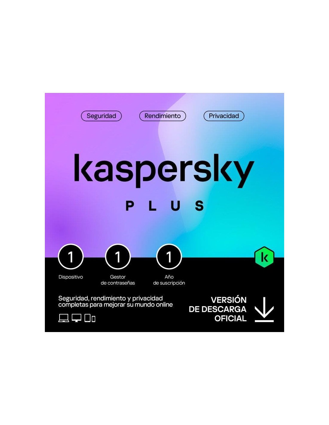 ANTIVIRUS KASPERSKY PLUS 1YEAR 1L PC/MAC/ANDROID/IOS L.ELECTRONICA