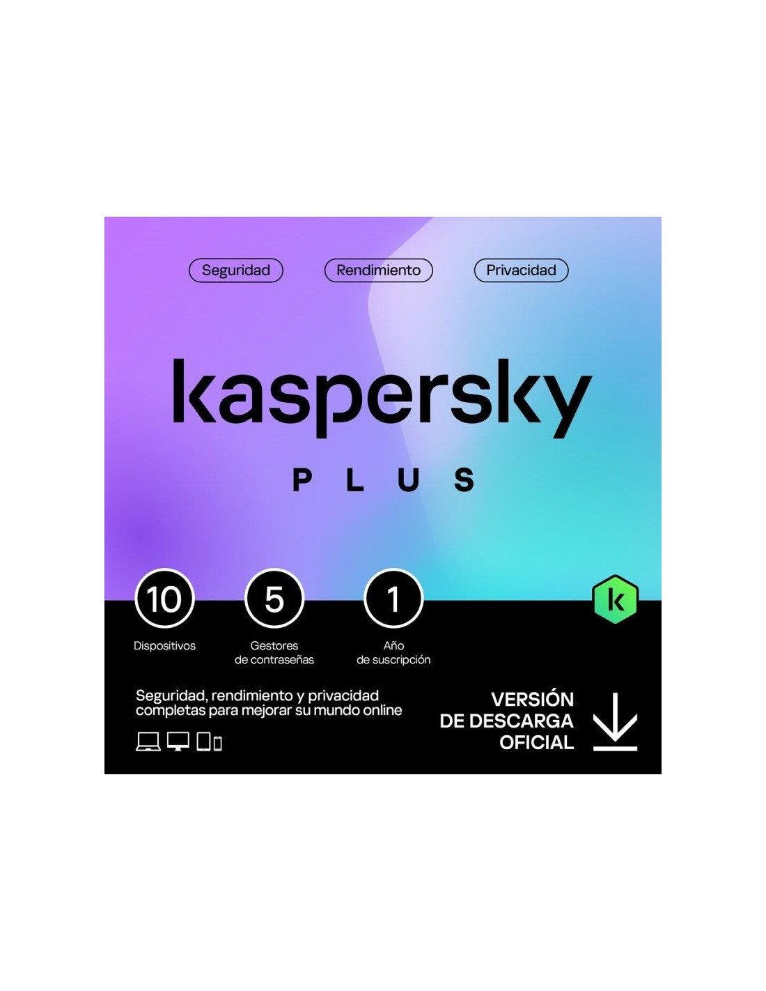 ANTIVIRUS KASPERSKY PLUS 1YEAR 10L PC/MAC/ANDROID/IOS L.ELECTRONICA