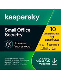 ANTIVIRUS KASPERSKY SMALL OF. SEC. 1L SERVER + 10L PC + 10L ANDROID L.ELEC
