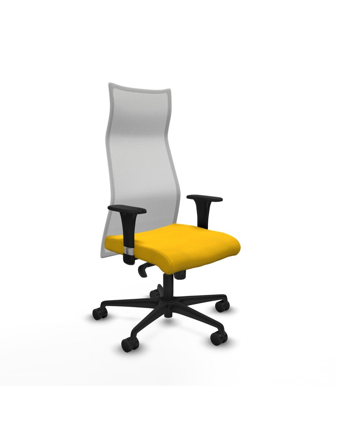 Piqueras y Crespo Albacete malla sincro malla blanca bali amarillo brazos 1D base nailon ruedas 65 mm nailon