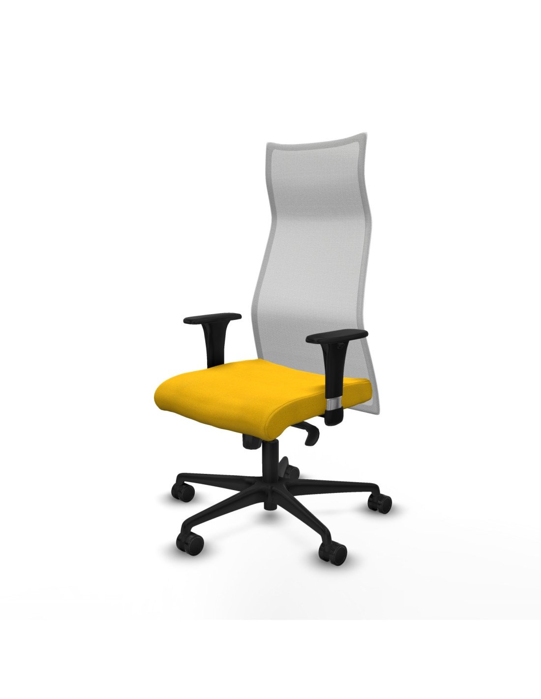 Piqueras y Crespo Albacete malla sincro malla blanca bali amarillo brazos 1D base nailon ruedas 65 mm nailon