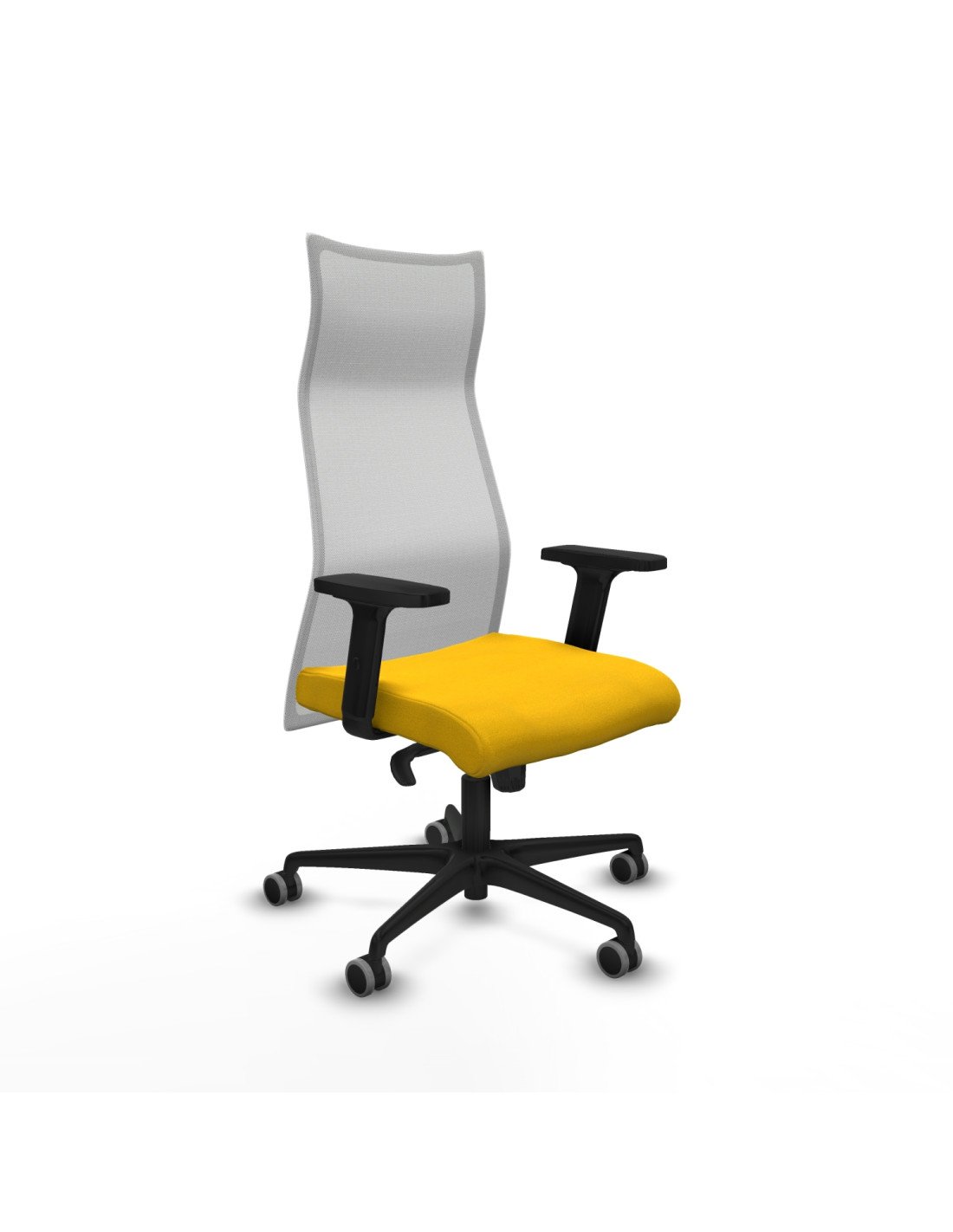 Piqueras y Crespo Albacete malla sincro malla blanca bali amarillo brazos 2D base nailon ruedas 65mm engomadas