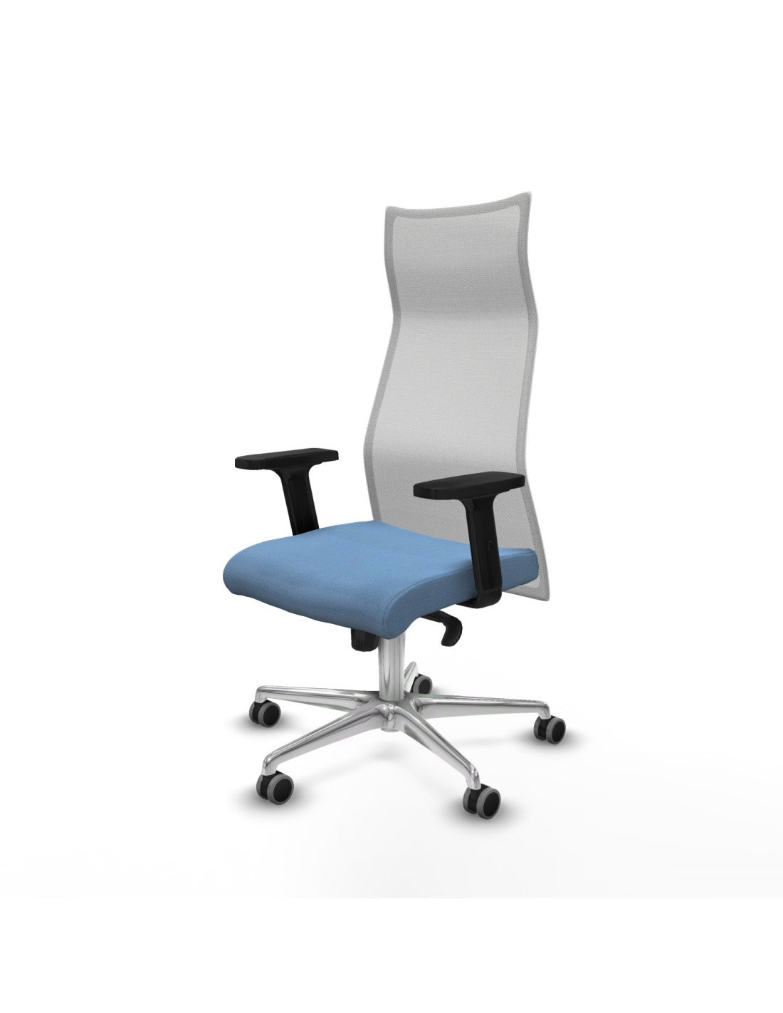 Piqueras y Crespo Albacete malla sincro malla blanca bali azul cielo brazos 2D base aluminio ruedas 65mm engomadas