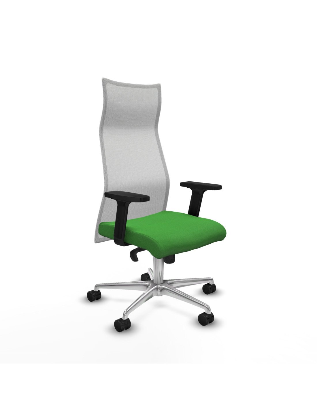 Piqueras y Crespo Albacete malla sincro malla blanca bali verde brazos 2D base aluminio ruedas 65 mm nailon