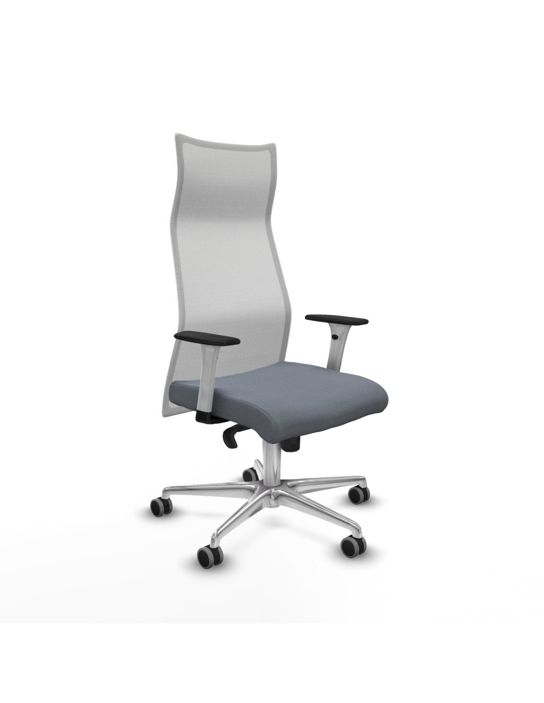 Piqueras y Crespo Albacete malla sincro malla blanca bali gris brazos blancos base aluminio ruedas 65mm engomadas