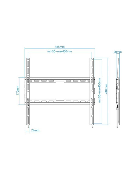 SOPORTE PARED TV MONITOR TOOQ 32-70 45KG BLACK