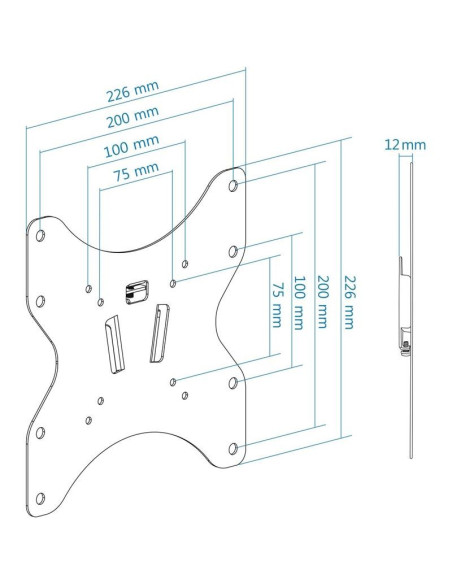 SOPORTE PARED TV MONITOR TOOQ 23-42 35KG BLACK