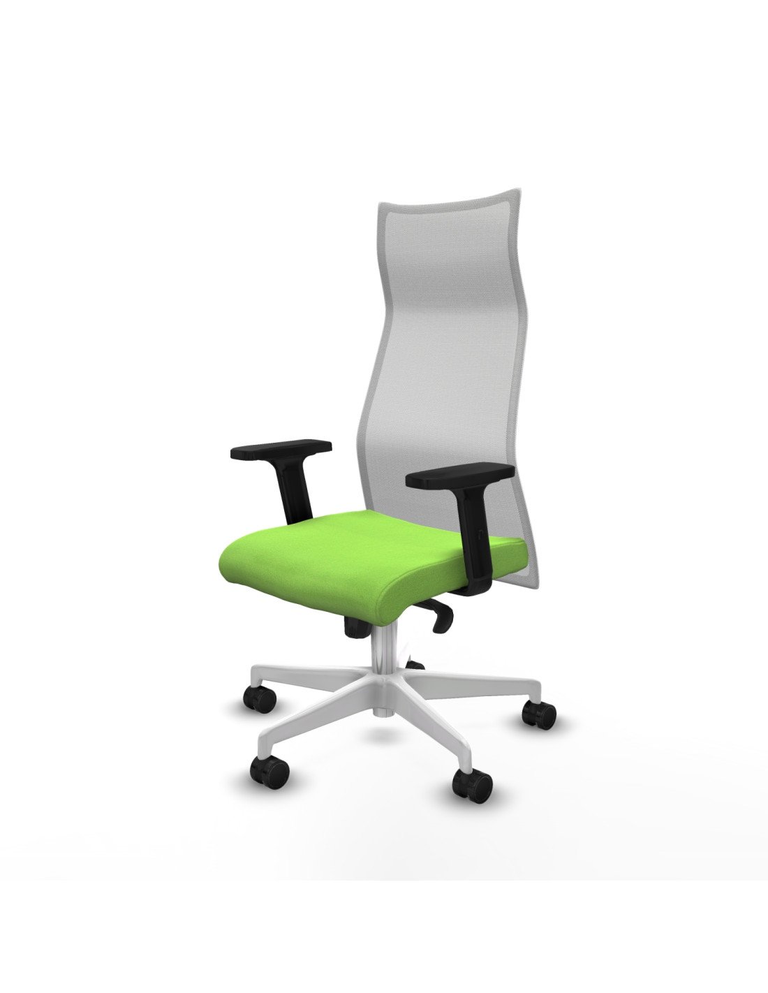 Piqueras y Crespo Albacete malla sincro malla blanca bali pistacho brazos 2D base blanca ruedas 65 mm nailon