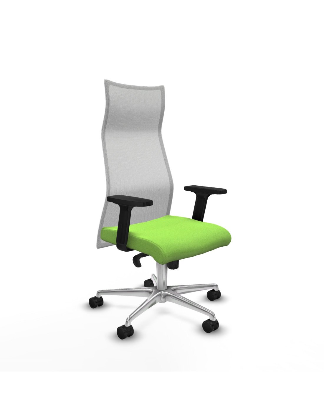 Piqueras y Crespo Albacete malla sincro malla blanca bali pistacho brazos 2D base aluminio ruedas 65 mm nailon