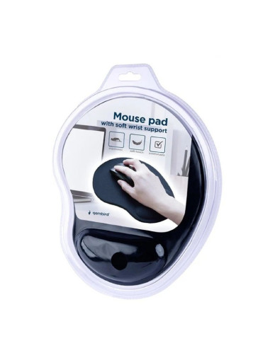 ALFOMBRILLA GEMBIRD REPOSAMUÑECAS MOUSE PAD BLACK