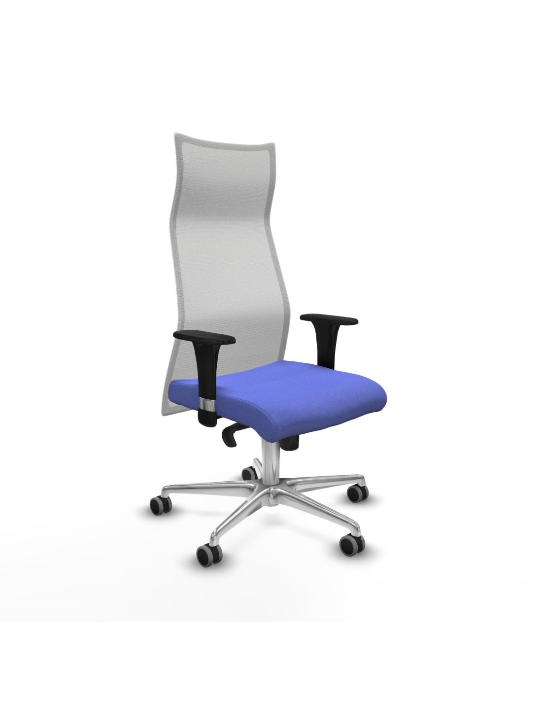 Piqueras y Crespo Albacete malla sincro malla blanca bali azul claro brazos 1D base aluminio ruedas 65mm engomadas